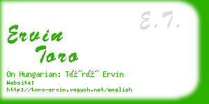 ervin toro business card